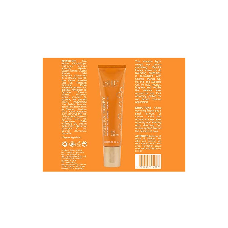 Om SHE Aromaterapia Crema de ojos Miel Manuka