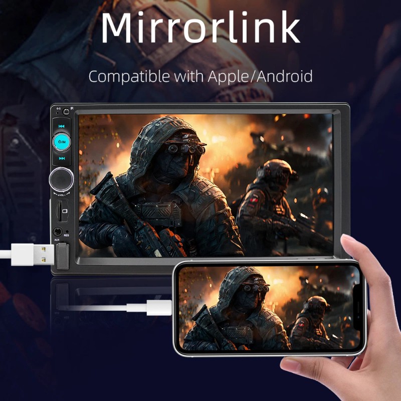 Virego Single 1Din 7" Touch Screen Stereo Bluetooth Radio Car