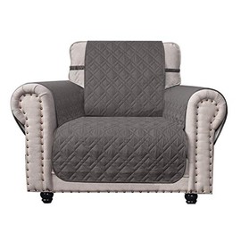 Ameritex Waterproof Nonslip Chair Cover for Leather, Dog Chair Cover Furniture Protector, Ideal Chair Slipcovers for Pets and Kids, Stay in Place (23", Dark Grey)
