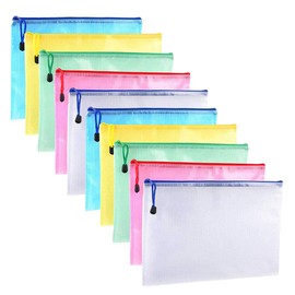 10 Pcs A3 Zipper Document Bag Document Card Holder Homework Random Color