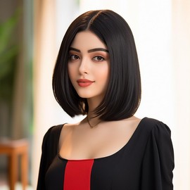 Leuik Black Bob Wig for Women|Short Bob Wig for Girls|Synthetic Wigs for Daily Use