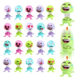 JYNVO 20 Pieces Monster Jumping Toys with Spring Creative Puzzle Expressions Spring Villain Jumping Monster Kids Toys Kids Birthday Party Gift Toy Random Colors