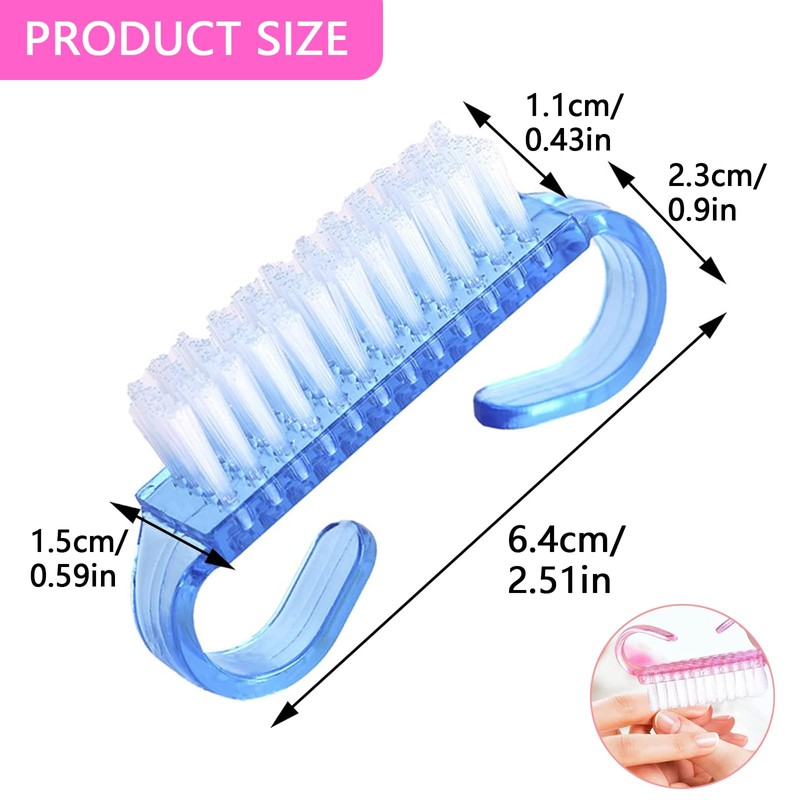 6Pcs Ergonomic Handle Nail Cleaning Brush Comfortable Plastic Handle Scrubbing