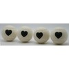 PRICE 1 x 4 HEART MOTIF Tennis Balls (White)