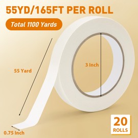 NEOACT 20 Rolls Beige White Masking Tape, 0.75 inch x 55 Yards