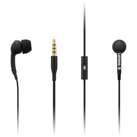 Lenovo 100 in-Ear Headphone, Wired, Microphone, Noise Isolating, 3 Ear Cup Sizes, Windows, Mac, Android, GXD0S50936, Black