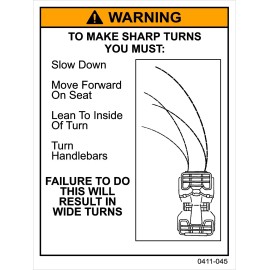 Unbranded Arctic Cat SHARP TURN Warning Label ATV Decal Kit 4x4