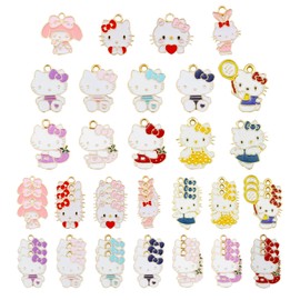 Westingmanual 42 Pieces Enamel Cat Charms for Jewelry Making DIY Cute Small Cat Charms Earring Necklace Bracelet Pendants DIY Crafts