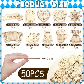 Oktoberfest Decorative Confetti Oktoberfest Wood, Pack of 50 Bavarian Scatter Decoration, Oktoberfest Table Decoration, Confetti Bavaria, Oktoberfest Bavarian Party Oktoberfest Decoration