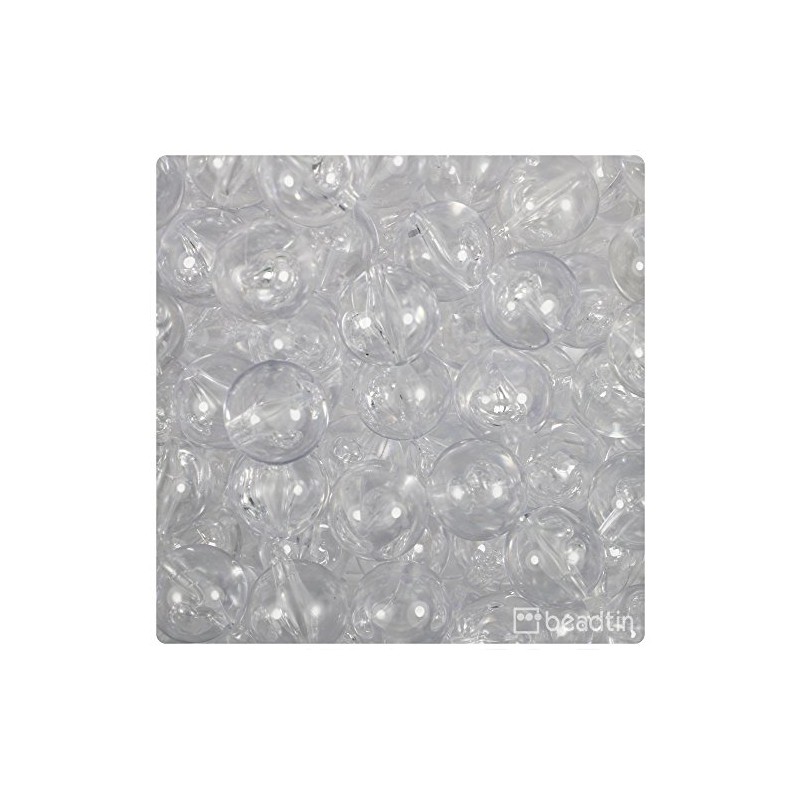 BeadTin Crystal Transparent 14mm Round Craft Beads (36pcs)