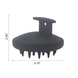 KOENWEENI Silicone Scalp Massager Shampoo Brush Scrubber with Soft Bristles Exfoliator for Shower Dandruff Removal Wet Dry Hair Growth and Care Black