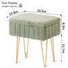 Wimarsbon Faux Mink Fur Storage Ottoman, Modern Soft Footstool, Storage