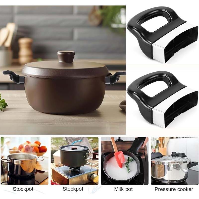 2pcs Replacement Pot Handles, Metal Short Side Handles for Pressure