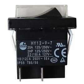 2Pieces KEDU HY12-9-7 Rocker Switch Push Button Switches for Household Electrical Appliances and Similar Device,125/250V 20A HY12-9-7 (HY12-9-7)