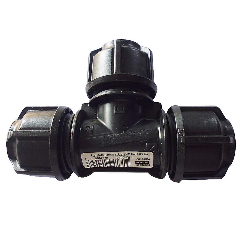 Philmac Metric/Imperial TEE Equal POL X POL 20mm 1/2" 9322