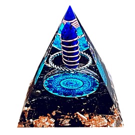 Saefheled Saefheled Crystal Column Orgonite Crystal Pyramid,Positive Energy Obsidian Lapis Lazuli Healing Pyramid,for Reduce Stress, Balance Chakra,Meditation Attract Luck,Accumulate Wealth Health
