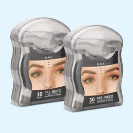 BAMTTOO Pre-Inked Microblading String for Brow Mapping Positioning Thread Marker Eyebrow Tattoo Measuring Tool for Marking Symmetrical Eyebrows (2 Pieces)