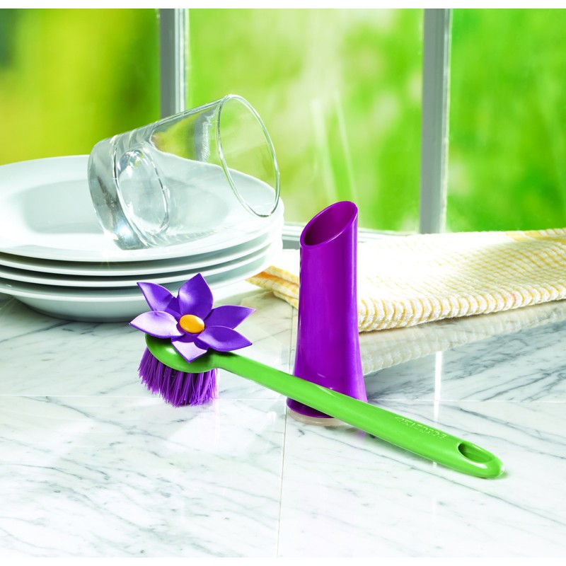 Kizmos 5112241 Flora Dish Brush, Plastic, Assorted