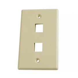 Construct Pro Single-Gang 2-Port Keystone Wall Plate (Ivory)