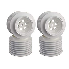 DE Racing Gambler Rear Sprint White Wheels (2) w/ 12mm Hex/AE -TLR