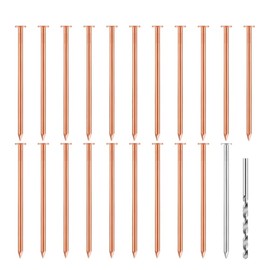 20 Pcs Copper Nails for Killing Trees, Stumps & - 3.5 Inch Long Come with 1 Steel Nails and 1 Drill Nail