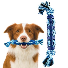 Durable Rope Dog Chew Toy for Tug and Fetch, TPR Twist Center, Moderate Chewers, Interactive Dog Toy for Small and Medium Breeds