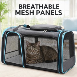 JTPAWS Foldable Expandable Soft-Sided Pet Carrier Bag for Cats & Dogs