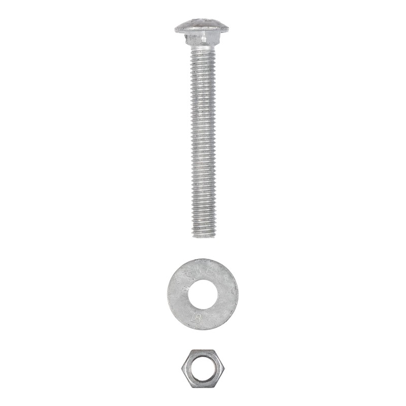 3/8" x 3-1/2" (50 Pack) Galvanized Carriage Bolt Kit, Hot