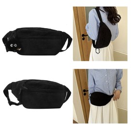 BABYVIVA 2023 Waist Bag for Women Corduroy Fanny Pack Large Capacity Solid Color Waist Bag Chest Bag for Girls Versatile Shoulder Bag, black