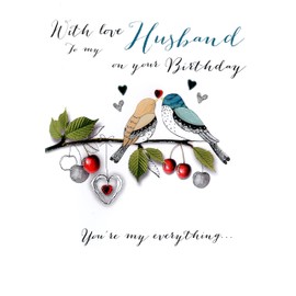 With Love Husband Birthday Embellished Greeting Card Joie De Vivre Range Cards