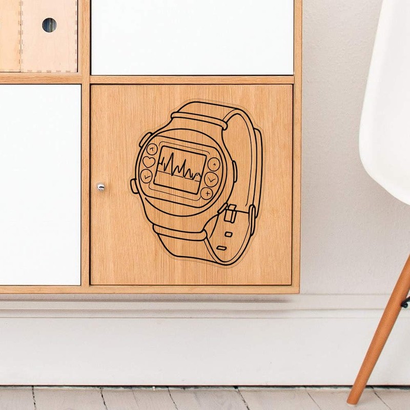 Large 210mm 'Smart Watch Monitor' Transparent/Clear Sticker Decal for Windows/Cars/Walls