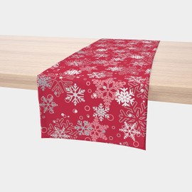 Christmas Table Runners | Red Table Runner | Winter Decorations for Home | Festive Holiday Table Decor | Kitchen Dining Table Runner | Made in The USA | 14" x 108" Long