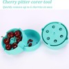 SUIOPPYUW Easy Squeeze Cherry Pitter Tool with Juice Containers for