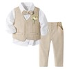 Volunboy Baby Boy Vest Pants Set 12 Months Khaki Formal