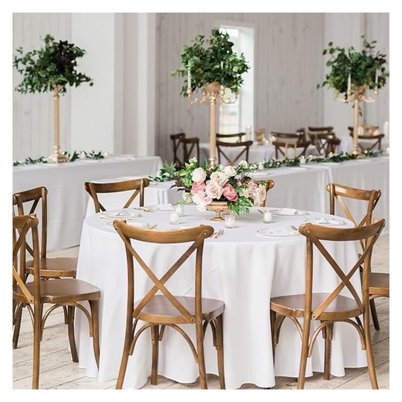 Sterling Mill Polyester Round Tablecloth – Christmas Elegant Table Cover