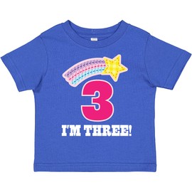 inktastic 3rd Birthday 3 Year Old Girls Rainbow Star Toddler T-Shirt 3T Royal Blue 29995
