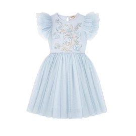 TUTULAND Tutu Dress for Girls - Embroidered Tulle Dress Tiered Layered Flower Toddler Dress for Wedding Birthday Photo Prop