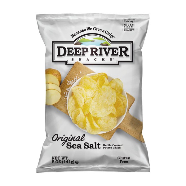 Deep River Snacks Original Sea Salt Kettle Cooked Potato Chips, 5-Ounce (Pack of 12)