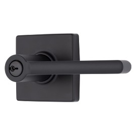 BRINKS – Contemporary Keyed Entry Door Lever, Matte Black - Designed for Sleek and Modern Homes and Blends Seamlessly with Interior Décor (E2417-122)