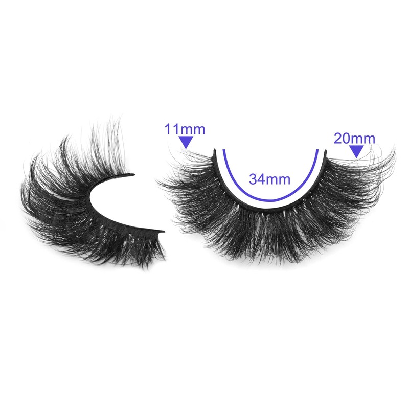 Fake Eyelashes Fluffy Volume Thick Lashes Faux Mink 20MM Long