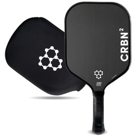 CRBN² Pickleball Paddle - Carbon Fiber Pickleball Paddle with Honeycomb Poly Core - Perfect Balance of Power & Control - 16mm, White