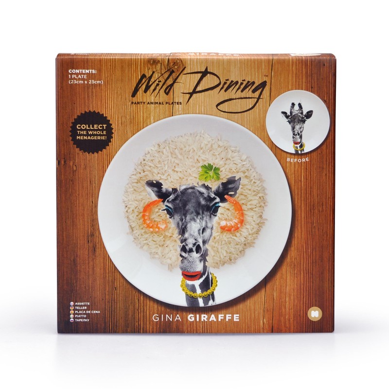 Mustard M12006D Flat plate round Wild dining giraffe Gina Ceramics