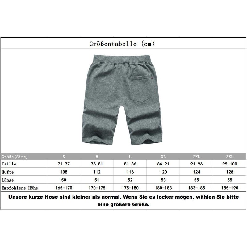 Tansozer Men’s Sport Shorts with Zip - grey, size: l