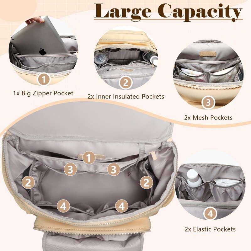 ILCOLPO Diaper Bag Backpack, Neoprene Bag Backpack, Large Diaper Backpack