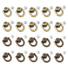 D Ring Stud Screw Ball, 20 Pcs 2 Colors Bronze D Ring Stud Screw, 180 Degree Rotatable Ball Post Head Buttons D Ring Buckle Ball Studs Rivets Nails For Diy Leather Purse Belt Craft Decoration