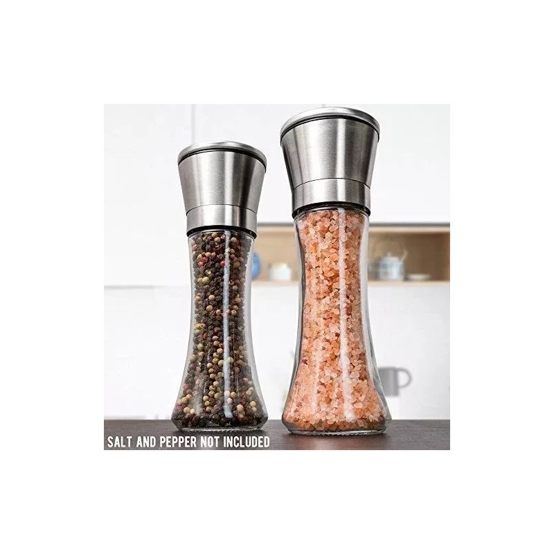 Juego De Molinos Sal Y Pimienta Cristal Molinillos Y Embudo