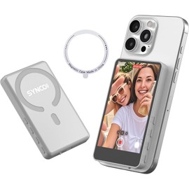 SYNCO XView M4 Phone Vlog Selfie Monitor Low Latency Magnetic Attach P2P Connectivity Bluetooth Remote Control (White)