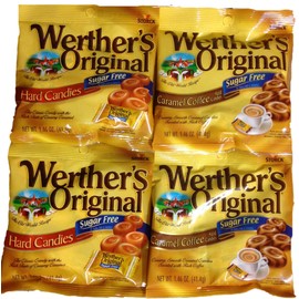 Werther's Original Sugar-Free Candies Bundle - 4 Items: Hard Candies and Caramel Coffee Hard Candies