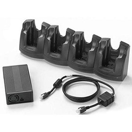 Zebra Technologies CRD3X01-401EES 4-Slot Ethernet Cradle Kit for Model MC30XX and MC31XX, Includes Cradle, Power Supply, and DC Cable, Requires AC Line Cord