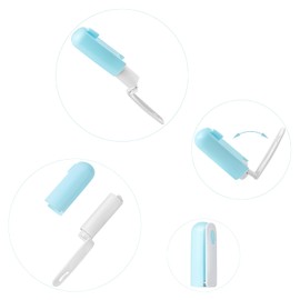 Cute Lint Roller for Clothes Portable Mini Lint Remover Roller Compact Foldable Lint Roller with Cover, Mini Purse Essentials (Blue)